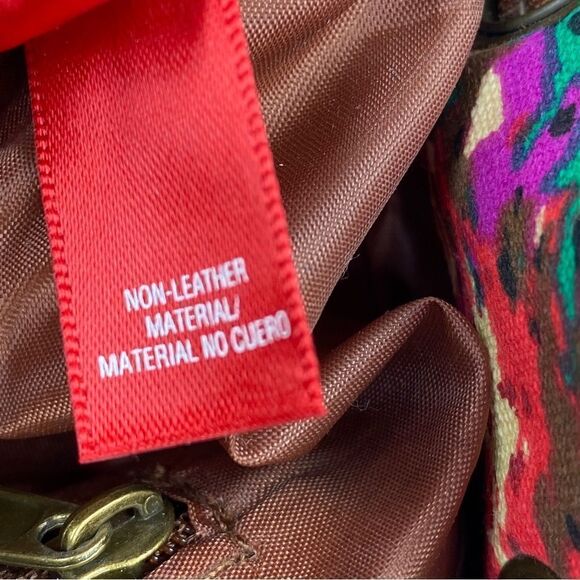 Bongo Leopard Print Multicolor Canvas Backpack Brown Multi - Picture 10 of 11